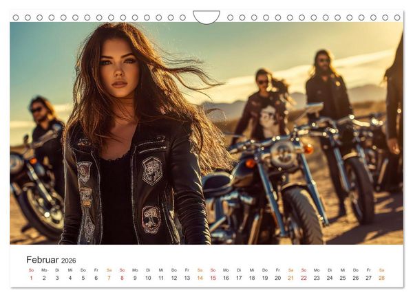 Produktbild: Frauen Power Motorrad (Wandkalender 2026 DIN A4 quer), CALVENDO Monatskalender