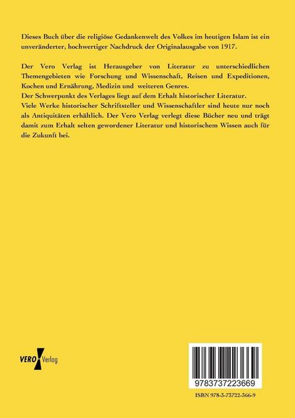 Produktbild: Die religi&ouml;se Gedankenwelt des Volkes im heutigen Islam