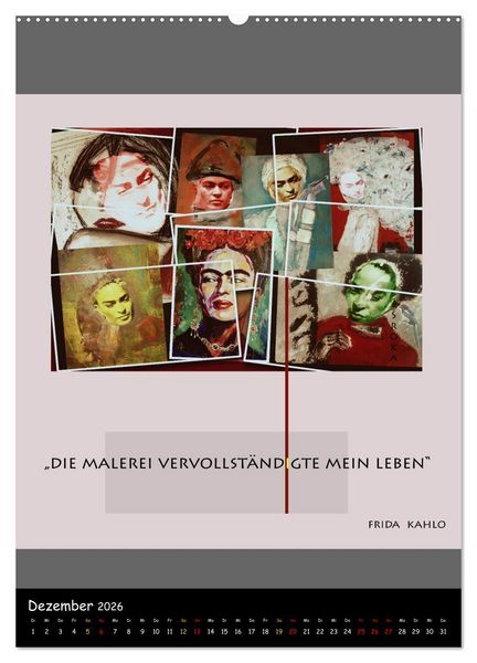 Produktbild: Frida Kahlo - Zitate im Dialog (Wandkalender 2026 DIN A2 hoch), CALVENDO Monatskalender
