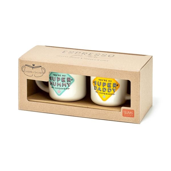 Produktbild: Legami 2er Set Kaffeetassen - Super Mummy and Super Daddy