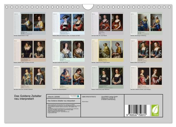 Produktbild: Das Goldene Zeitalter neu interpretiert (Wandkalender 2027 DIN A4 quer), CALVENDO Monatskalender