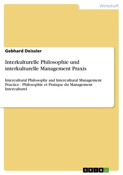 Produktbild: Interkulturelle Philosophie und interkulturelle Management Praxis