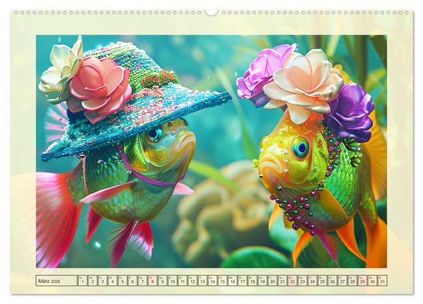 Produktbild: Fashion-Fisch. Die lustige Welt der Unterwasser-Mode (hochwertiger Premium Wandkalender 2026 DIN A2 quer), Kunstdruck in Hochglanz