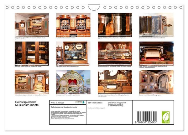 Produktbild: Selbstspielende Musikinstrumente (Wandkalender 2026 DIN A4 quer), CALVENDO Monatskalender
