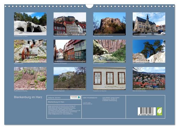 Produktbild: Blankenburg im Harz (Wandkalender 2027 DIN A3 quer), CALVENDO Monatskalender
