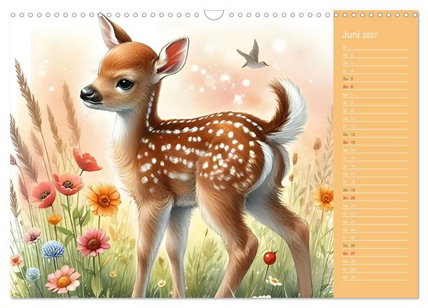 Produktbild: S&uuml;&szlig;e Tierbabys - niedliche Illustrationen (Wandkalender 2027 DIN A3 quer), CALVENDO Monatskalender