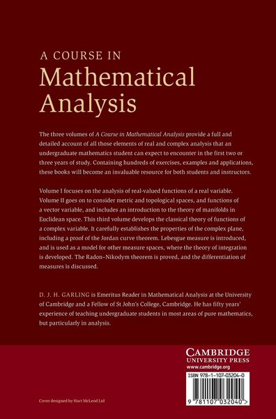 Produktbild: A Course in Mathematical Analysis