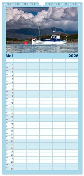 Produktbild: Familienplaner 2026 - Schottland - Wildes Land im Norden mit 5 Spalten (Wandkalender, 21 x 45 cm) CALVENDO