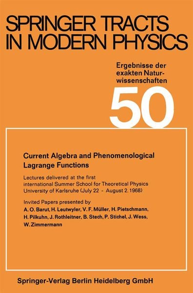 Produktbild: Current Algebra and Phenomenological Lagrange Functions