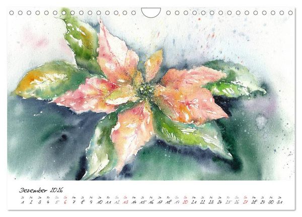 Produktbild: Blumen Bl&uuml;ten Aquarelle (Wandkalender 2026 DIN A4 quer), CALVENDO Monatskalender