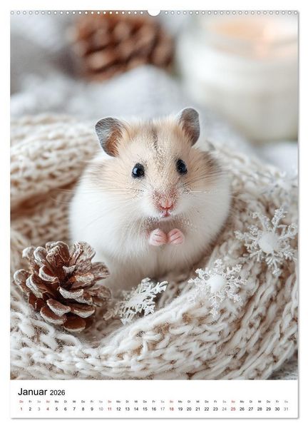 Produktbild: Hamster - s&uuml;&szlig;e Tiere zum Verlieben (hochwertiger Premium Wandkalender 2026 DIN A2 hoch), Kunstdruck in Hochglanz
