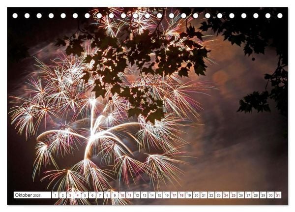 Produktbild: Feuerwerk - Kunstwerke am Himmel (Tischkalender 2026 DIN A5 quer), CALVENDO Monatskalender