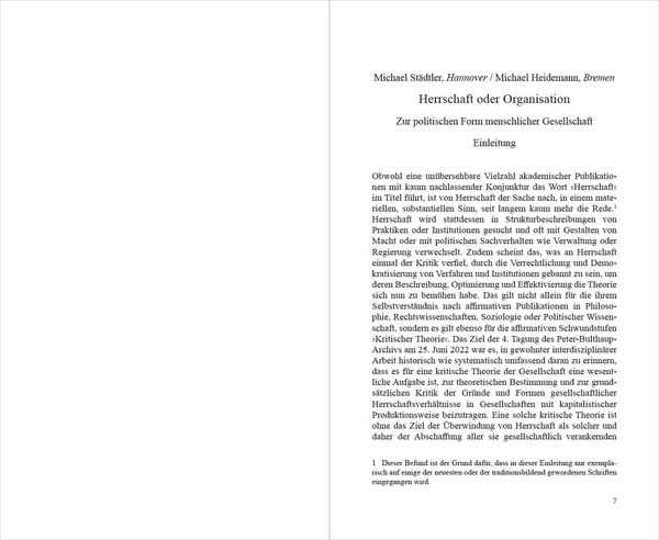 Herrschaft oder Organisation