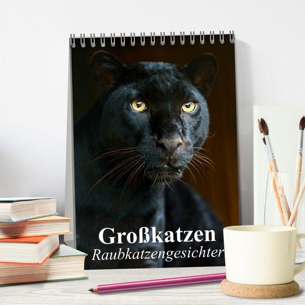 Produktbild: Gro&szlig;katzen. Raubkatzengesichter (Tischkalender 2026 DIN A5 hoch), CALVENDO Monatskalender