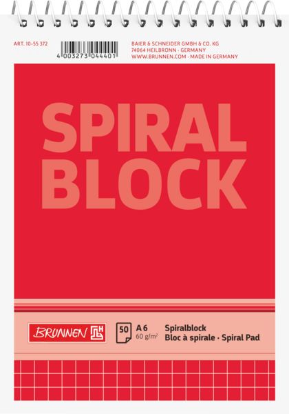 Produktbild: Brunnen Spiralnotizblock A6 kar 50Bl