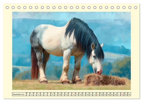 Produktbild: Starke Pferde. Imposante Kaltbl&uuml;ter auf dem Farmland (Tischkalender 2027 DIN A5 quer), CALVENDO Monatskalender