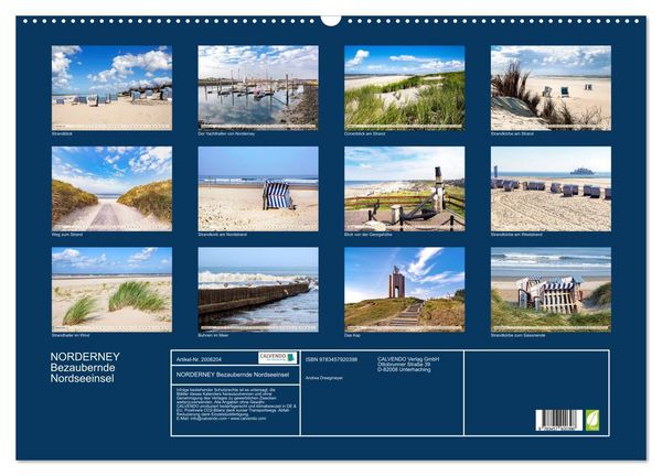 Produktbild: NORDERNEY Bezaubernde Nordseeinsel (Wandkalender 2026 DIN A2 quer), CALVENDO Monatskalender