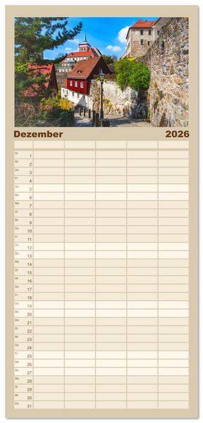 Produktbild: Familienplaner 2026 - Bautzen neu erleben - Monat f&uuml;r Monat urban eingefangen mit 5 Spalten (Wandkalender, 21 x 45 cm) CALVENDO