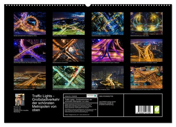 Produktbild: Traffic Lights - Gro&szlig;stadtverkehr der sch&ouml;nsten Metropolen von oben (hochwertiger Premium Wandkalender 2027 DIN A2 quer), Kunstdruck in Hochglanz