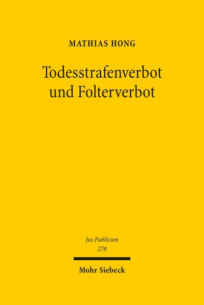 Produktbild: Todesstrafenverbot und Folterverbot