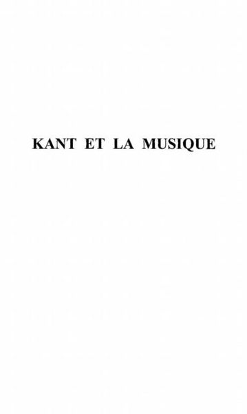 Produktbild: Kant et la musique