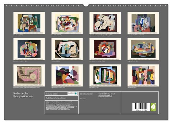 Produktbild: Kubistische Kompositionen (hochwertiger Premium Wandkalender 2026 DIN A2 quer), Kunstdruck in Hochglanz
