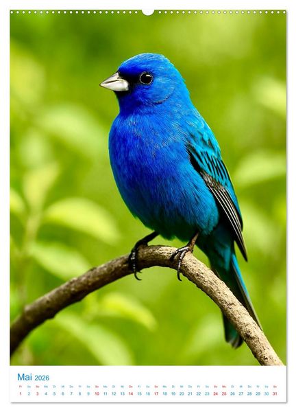Produktbild: Blaue V&ouml;gel (hochwertiger Premium Wandkalender 2026 DIN A2 hoch), Kunstdruck in Hochglanz