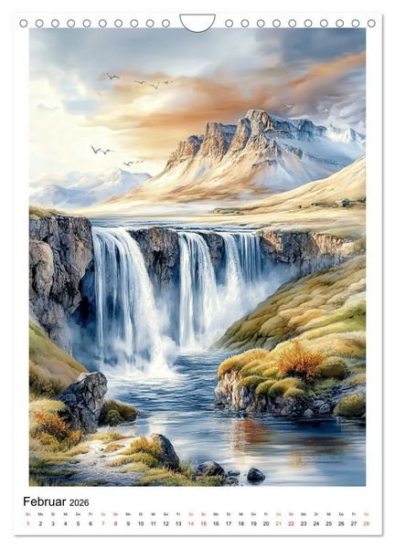 Produktbild: Island - Nordlichter, Feuer und Eis (Wandkalender 2026 DIN A4 hoch), CALVENDO Monatskalender