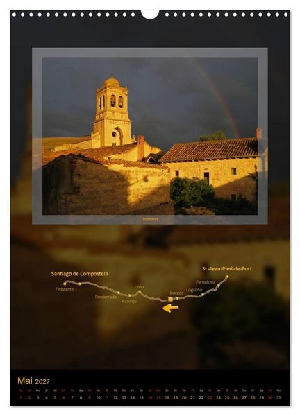 Produktbild: Jakobsweg - Camino Franc&eacute;s (Wandkalender 2027 DIN A3 hoch), CALVENDO Monatskalender
