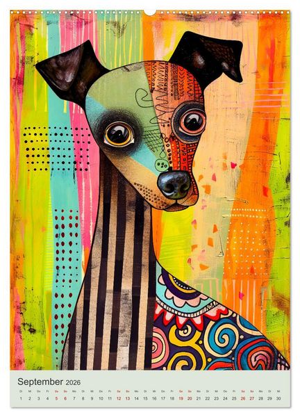 Produktbild: Pop-Art Hunde - Moderne, verr&uuml;ckte Hundeportr&auml;ts (Wandkalender 2026 DIN A2 hoch), CALVENDO Monatskalender