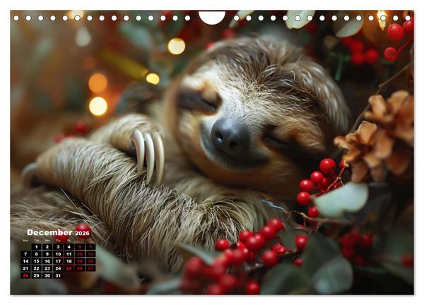 Produktbild: sweet sloths - relaxed throughout the year (Wall Calendar 2026 DIN A4 landscape), CALVENDO 12 Month Wall Calendar