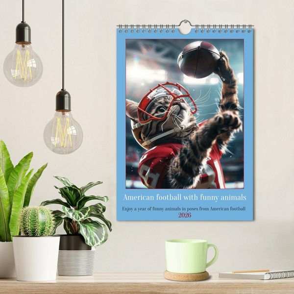 Produktbild: American football with funny animals (Wall Calendar 2026 DIN A4 portrait), CALVENDO 12 Month Wall Calendar