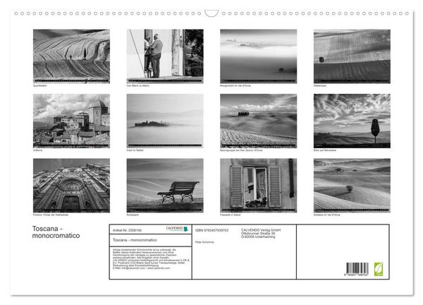 Produktbild: Toscana - monocromatico (Wandkalender 2026 DIN A2 quer), CALVENDO Monatskalender