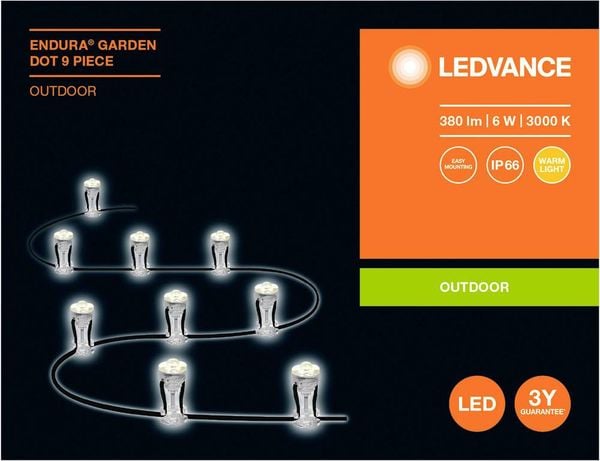 Produktbild: LEDVANCE 4058075478510 Endura Garden Dot LED-Lichterkette LED 2.1W Transparent