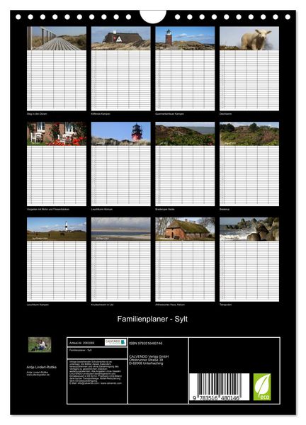 Produktbild: Familienplaner - Sylt (Wandkalender 2026 DIN A4 hoch), CALVENDO Monatskalender