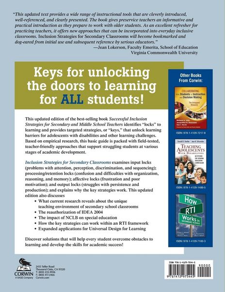 Produktbild: Inclusion Strategies for Secondary Classrooms