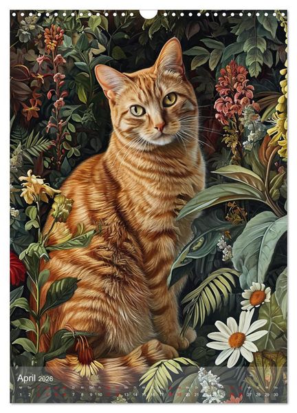 Produktbild: Katzen Kunstillustrationen (Wandkalender 2026 DIN A3 hoch), CALVENDO Monatskalender