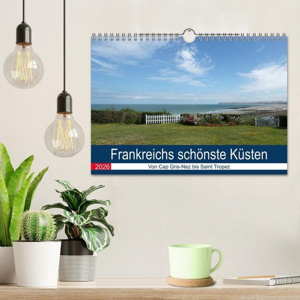 Produktbild: Frankreichs sch&ouml;nste K&uuml;sten (Wandkalender 2026 DIN A4 quer), CALVENDO Monatskalender