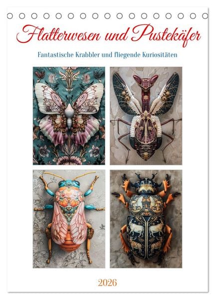 Produktbild: Flatterwesen und Pustek&auml;fer (Tischkalender 2026 DIN A5 hoch), CALVENDO Monatskalender