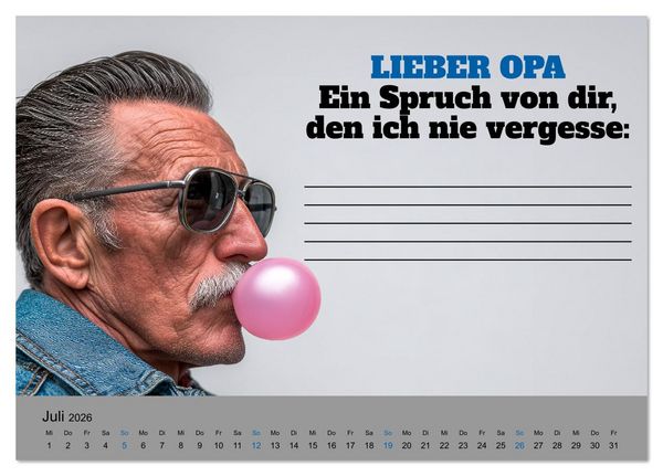 Produktbild: Kalender f&uuml;r Opa - Was ich dir sagen will (Tischkalender 2026 DIN A5 quer), CALVENDO Monatskalender