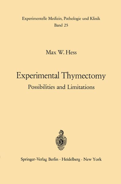 Produktbild: Experimental Thymectomy