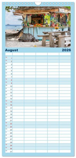 Produktbild: Familienplaner 2026 - Seychellen - Trauminseln im Indischen Ozean mit 5 Spalten (Wandkalender, 21 x 45 cm) CALVENDO
