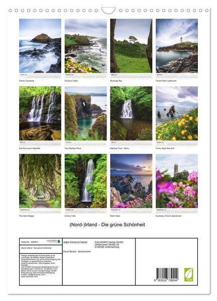 Produktbild: (Nord-)Irland - Die gr&uuml;ne Sch&ouml;nheit (Wandkalender 2026 DIN A3 hoch), CALVENDO Monatskalender