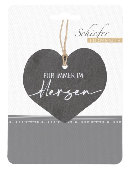 Produktbild: Herzanh&auml;nger aus Schiefer - F&uuml;r immer im Herzen