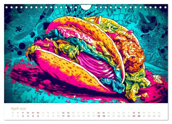 Produktbild: FAST FOOD KUNST (Wandkalender 2026 DIN A4 quer), CALVENDO Monatskalender