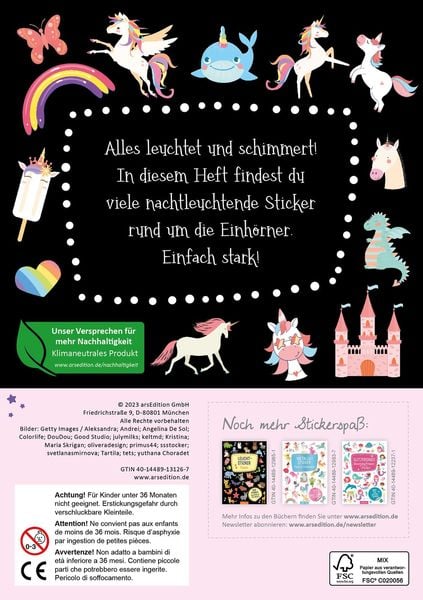 Produktbild: Leucht-Sticker &ndash; Einh&ouml;rner
