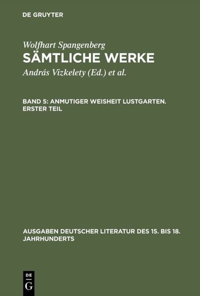 Produktbild: Anmutiger Weisheit Lustgarten. Erster Teil