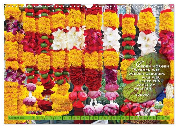 Produktbild: Buddhas Worte - Der Weg zur Achtsamkeit (Wandkalender 2026 DIN A3 quer), CALVENDO Monatskalender