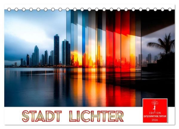 Produktbild: Stadt Lichter (Tischkalender 2026 DIN A5 quer), CALVENDO Monatskalender