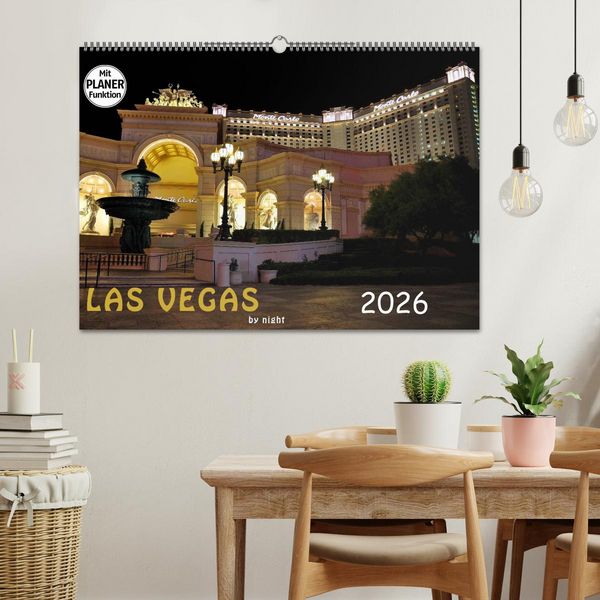 Produktbild: LAS VEGAS - by night (Wandkalender 2026 DIN A2 quer), CALVENDO Monatskalender